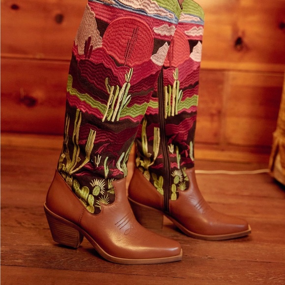 Nasty gal cowgirl boots! Wore once - Picture 1 of 2